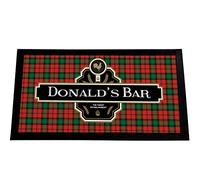 Personalised Tartan Bar Runner - Red plaid Tartan scottish home bar mat - beer runner mat Bar Accessories