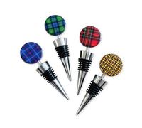 Personalised Tartan Wine Bottle Stopper | Custom Clan & Family Scottish Design Whisky & Wine Bottle Sealer | Unique Home Bar & Heritage Gift for Him & Her | Wedding Favour