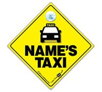 Personalised Taxi Sign with Suction Cup, Custom Cab Driver Vehicle Notice - Add Name, 14cm