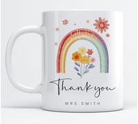 Personalised Teacher Appreciation Mug Customise with Teacher’s Name and say “Thank You” - End of School Year Teacher Gift - Mug Teacher Gift from Kids (11oz)