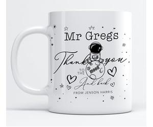 Personalised Teacher Appreciation Mug Customise with Teacher’s Name and say “Thank You to The Moon and Back” - End of School Year Teacher Gift - Mug Teacher Gift from Kids (11oz)