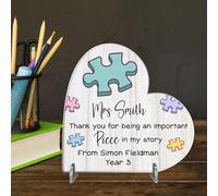 Personalised Teacher Appreciation Plaque with Stands - Laser Cut Thank You Keepsake, Customisable Design, Made from FSC-Certified MDF, Handcrafted in the UK (Acrylic 8.5cm x 8.5cm, Piece of my story)