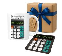 Personalised Teacher Gift Mug - World's Best Maths Teacher Gift - Funny Mathematics Present - Matching Calculator Coaster Option