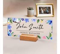 Personalised Teacher Gifts Custom Desk Name Plaque Thank You Teacher Gifts Room Decor Light Up Acrylic Name Plate for Women Men Teacher Tutor Assistant (No Light)