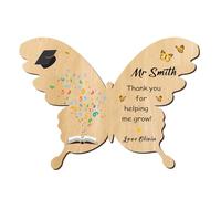 Personalised Teacher Gifts for Women Men Custom Fridge Magnets Gifts Thank You Gift Thank You Teacher Appreciation Gifts for Teacher End of the Year Assistant Tutor (Wood-Butterfly, Design 2)