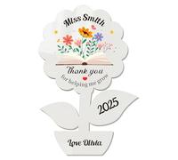 Personalised Teacher Gifts for Women Men Custom Fridge Magnets Gifts Thank You Gift Thank You Teacher Appreciation Gifts for Teacher End of the Year Assistant Tutor (White-Flower, Design 2)