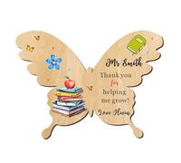 Personalised Teacher Gifts for Women Men Custom Fridge Magnets Gifts Thank You Gift Thank You Teacher Appreciation Gifts for Teacher End of the Year Assistant Tutor (Wood-Butterfly, Design 1)