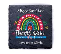 Personalised Teacher Gifts for Women Thank You Teacher Gifts Slate Coasters Teacher Coaster Thank You Coaster Best Teacher Gifts for Women Men Teaching Assistant End of Term Gifts(Design 7)