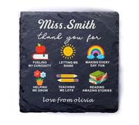 Personalised Teacher Gifts for Women Thank You Teacher Gifts Slate Coasters Teacher Coaster Thank You Coaster Best Teacher Gifts for Women Men Teaching Assistant End of Term Gifts(Design 8)