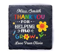 Personalised Teacher Gifts for Women Thank You Teacher Gifts Slate Coasters Teacher Coaster Thank You Coaster Best Teacher Gifts for Women Men Teaching Assistant End of Term Gifts(Design 6)