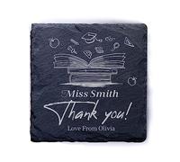 Personalised Teacher Gifts for Women Thank You Teacher Gifts Slate Coasters Teacher Coaster Thank You Coaster Best Teacher Gifts for Women Men Teaching Assistant End of Term Gifts(Design 3)