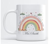 Personalised Teacher Mug “It Takes a Big Heart to Shape Little Minds” End of School Year Teacher Gift Customise with Teacher’s Name - Mug Gift for Teachers (11oz) (Design 1)