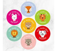 Personalised Teacher Stickers - Cute Animals - Pack of 70
