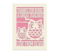 Personalised Teacher Thank You Card Custom Gift for Teacher Nursery Assistant Tutor Professor Mentor Laser Paper Cut Appreciation Gift Graduation Retirement with Envelope (Pink)