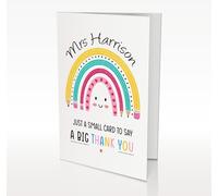Personalised Teacher Thank You Card Cute Thankyou for Helping Me Grow from Children For Teaching Assistant Growing Together Nursery Teachers Keyworker Appreciation Gifts (Rainbow Pencil)