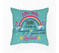 Personalised Teachers Present Idea - Thanks for being an amazing Teacher ANY NAME inspired Throw Pillow Cover Cushion Cover With Insert. (Satin Insert)