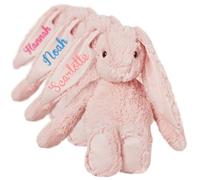 Personalised Teddy Bear Bunny - Customised Bunny Babies Newborn Gift New Baby Shower Present Birthday Gifts For Girls Keepsake Rabbit Christening Easter Soft Toy for Daughter Cuddly Toy - Pink