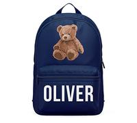 Personalised Teddy Bear Mini Back Pack - Custom School Bags for Girls, Starting Nursery and Returning Back to School,Toddler Accessories, One Size, Navy