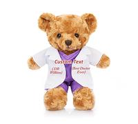 Personalised Teddy Bear with Custom Text/Blessing, Bear Stuffed Animal Plush as Nurse Gift/Doctor Gift for Women/Men, Personalised Gift for Nurse/Doctor/Medical Student Graduation (8IN-Doctor 1)
