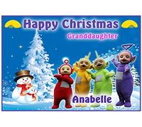 Personalised Teletubbies Inspired Christmas Card (Girl)