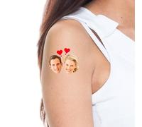 Personalised Temporary Tattoos, Custom Temporary Tattoo with Photo Face Name Logo For Birthday Bachelorette Party Wedding Bride Groom Decor, Fun Face Temporary Tattoos, Birthday Party Favors