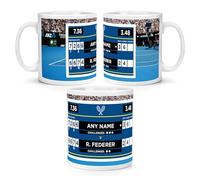Personalised Tennis Scoreboard 10oz Mug Cup Blue Hard Court Name & Opponent Sections Can Be Changed