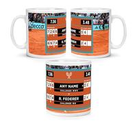 Personalised Tennis Scoreboard Clay 10oz Mug Cup Name & Opponent Sections Can Be Changed