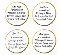 Personalised Text Chocolate Neapolitan Squares Wedding Party Favour Birthday Gift Anniversary Baby Shower Christmas Easter Halloween Valentine Engagement Custom Own Design (25, Gold Coin)