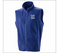 Personalised Text Embroidered Result Core Work Wear Micro Fleece Gilet XS-3XL