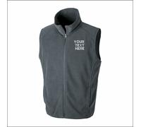 Personalised Text Embroidered Result Core Work Wear Micro Fleece Gilet XS-3XL