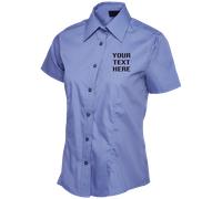 Personalised Text Embroidered Uneek UC712 Ladies Poplin Half Sleeve Shirt