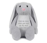 Personalised Text & Record-A-Voice Keepsake Memory Bunny - Grey | Custom Message & Voice Recording | Sympathy Gift, Remembrance