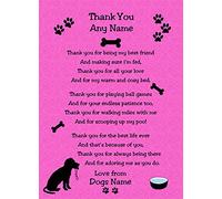 Personalised Thank You Card from The Dog Verse Greeting Card (Pink)