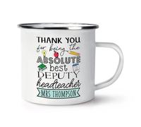 Personalised Thank You for Being The Absolute Best Deputy Headteacher Enamel Mug Cup