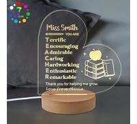 Personalised Thank You Gifts Night Light Lamp Teacher Gifts for Women Man Custom Teacher Gift with Any Name Thank You Teacher Gift for Tutor Teaching Assistant End of Term (Design1)