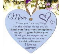 Personalised "Thank You Mum" Wooden Heart Plaque | Heartfelt Mum Gift, Mother's Day, Birthday, Gratitude Keepsake - Handcrafted UK