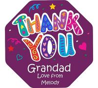 Personalised Thank You Sticker for Quality Street tub (Label only no Chocs Included)