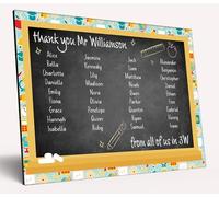 Personalised Thank You Teacher Appreciation Large Plaque from Whole Class Customised End of Term Gift Add All Kids Names Wooden A4 Size