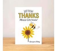 Personalised Thank You Teacher Cards Custom Teacher Gifts for Women Men Him Her Teacher Teaching Assistant Nursery Teacher A5 Thank You Card with Envelope (A5)