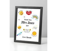 Personalised Thank You Teacher Gifts for Women End of School Term TA Nursery Leaving Poem Gift for Teachers Teaching Assistants Nursery Teachers Any Name A5 A4 Framed Prints (Best Teacher)