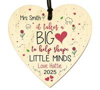Personalised Thank You Teacher Gifts for Women Men Nursery Teacher Teaching Assistant Leaving Pre School Graduation Present Christmas Hanging - It takes a big heart to help shape little minds