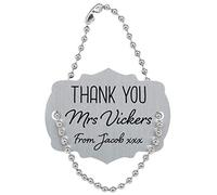 Personalised Thank You Teacher Metal Wine Bottle Tag Label End of Term Gift