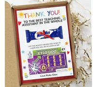 Personalised Thank you teacher scratch card holder, teacher card, teaching assistant gift End of Year unique Gift - Teaching Assistant