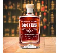 Personalised Thanks for Being My Brother Whiskey Bottles Custom Name Funny Glass Bottle Decor Gift for Dad Brother Whiskey Lovers Party Birthday Xmas (Style 1)