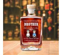Personalised Thanks for Being My Brother Whiskey Bottles Custom Name Portrait Funny Glass Bottle Decor Gift for Dad Brother Whiskey Lovers Party Birthday Xmas (Style 2)