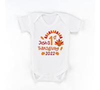 Personalised Thanksgiving Vest | My 1st Thanksgiving | Names First Thanksgiving | Fall Bodysuit | Fall Outfit | First Fall | Baby Gift | Newborn Babygrow (12-18 Months)