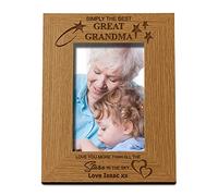 Personalised The Best Great Grandma Photo Picture Frame Oak Wood Finish (5 x 7 Inch)