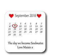 Personalised The Day we Became Soulmates Coaster Wooden Gift Present Boyfriend/Girlfriend