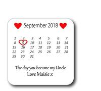 Personalised The Day You Became My Uncle Wooden Coaster Gift Present
