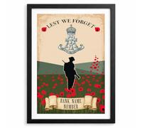 Personalised The Green Howards Print Special Air Service Military Regiment Army Veteran Gift A3 Framed Custom Rank Name Number Remembrance Gift VPV77